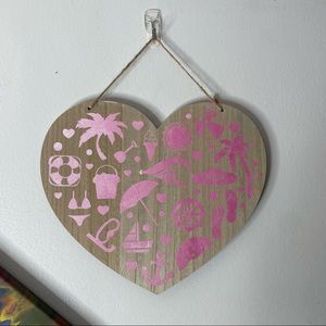 custom designed summer love pink ombré heart chalkboard wall hanging